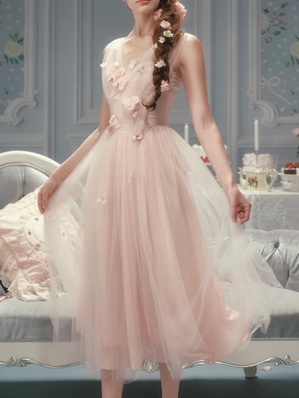 Lacemade Plus Size Louis XIV Tulle Dress 3X (No roses)